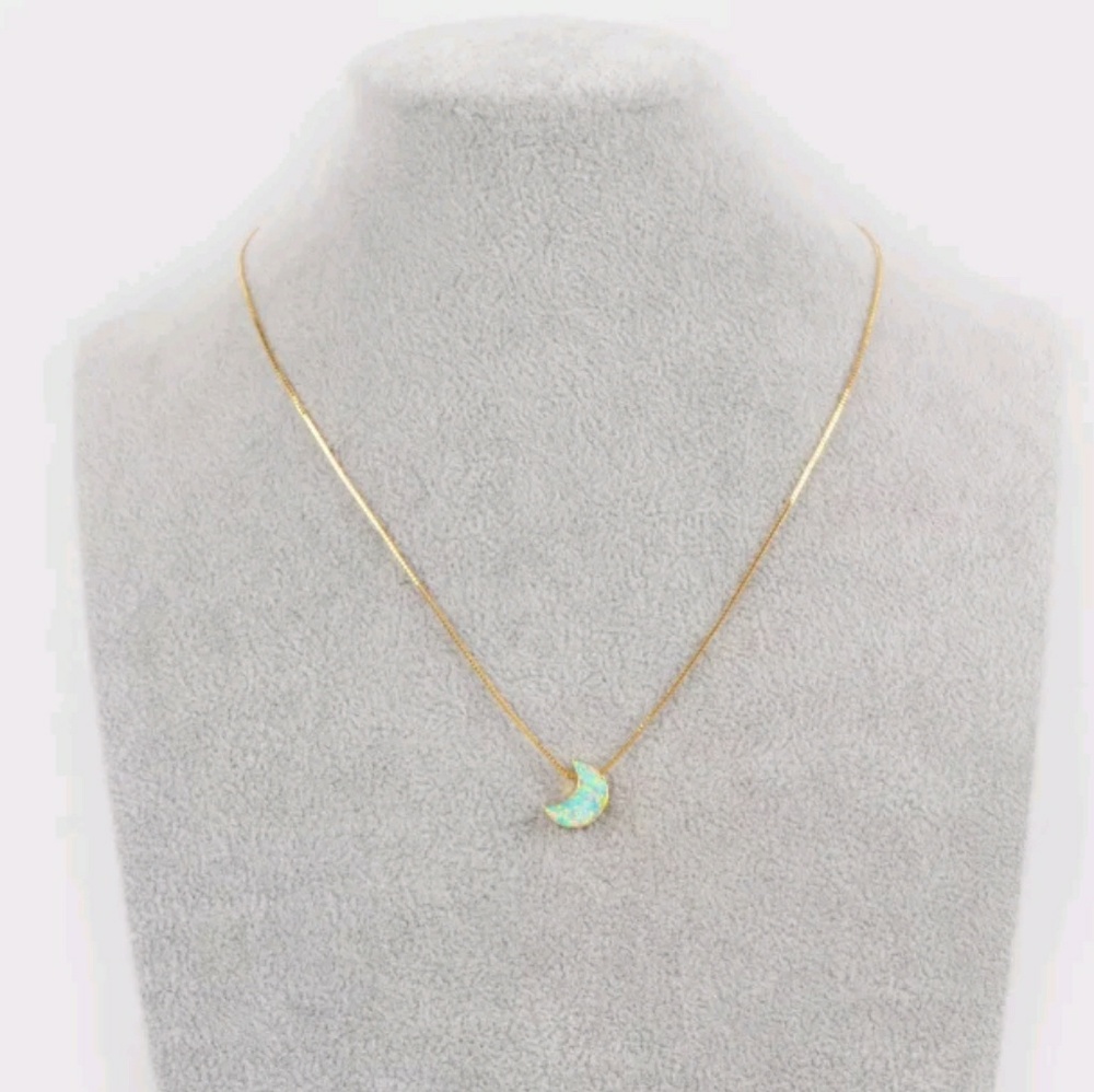 Only 1 of each-Japanese Opal moon necklace - Picture 3 of 7